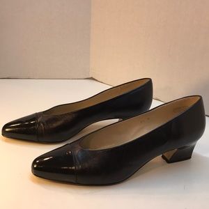 Etienne Aigner Black Leather Heels Size 9.5